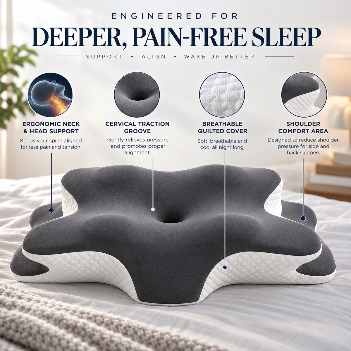 The CloudRest Ergonomic Pillow